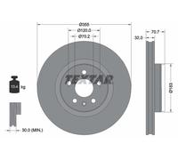 2x Disque de frein ventilé de l'intérieur 92313905 TEXTAR pour TESLA MODEL S