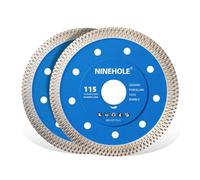 Lot de 2 Disque Diamant 115mm Extra Fin, Pour Carrelage et Grès Cérame, 10mm Segment Disques à Tronçonner Diamantés