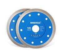 Lot de 2 Disque Diamant 125mm Extra Fin, Pour Carrelage et Grès Cérame, 10mm Segment Disques à Tronçonner Diamantés