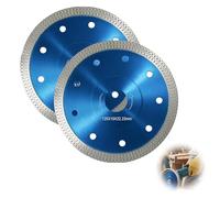 Lot de 2 Disque Diamant 125mm Extra Fin, Pour Carrelage et Grès Cérame, Segment de 10mm, Disques à Tronçonner Diamantés avec Adaptateurs pour Meuleuses et Scies, Vitesse Max 12,250 RPM