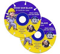 Lot de 2 disques à tronçonner 115 mm pour meuleuse d'angle en bois, lame de scie pour meuleuse d'angle, disque flexible pour bois, lame en plastique Flex