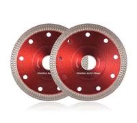 Lot de 2 disques à tronçonner diamant de 115 mm pour meuleuse d'angle, lame de diamant super fine, utilisation à sec et humide, lames de scie de 11,4 cm pour couper la porcelaine, le granit, le marbre
