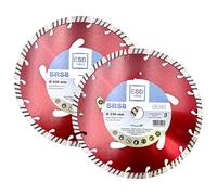 Lot de 2 disques à tronçonner diamantés pour béton Turbo SRS8 - Ø 230 mm - Disque diamant avec alésage 22,23 mm - Convient pour béton, bordure, tuile et pierre composite.