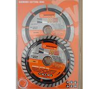 Lot de 2 disques à tronçonner diamantés professionnels 125 mm pour béton et pierres