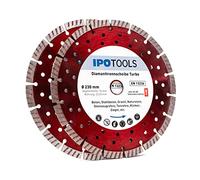 Lot de 2 disques à tronçonner diamantés - Turbo - Pour béton, béton cellulaire et pierre - Segment de 10 mm