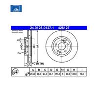 Lot de 2 Disques de frein ATE 24.0126-0127.1 HYUNDAI 51712-26100