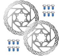 Lot de 2 disques de frein de vélo pour frein à disque Shimano SMRT 56 S 160 mm 6 trous pour BRM 485 standard avec 12 vis, 160 mm