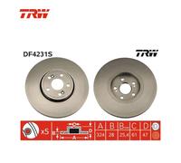 Lot de 2 Disques de frein TRW Automotive DF4231S RENAULT 77 01 207 357