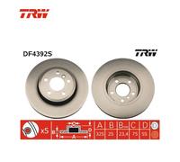 Lot de 2 Disques de frein TRW Automotive DF4392S BMW 3 400 151 34 11 3 400 151