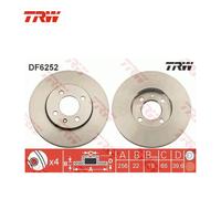 Lot de 2 Disques de frein TRW Automotive DF6252 SEAT 1S0 615 301 1S0 615 301 H