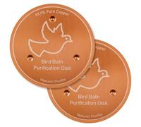 Lot de 2 disques de nettoyage universels et pratiques pour bain d'oiseaux, pour bassin extérieur, fontaine de jardin (oiseaux en cuivre volants)