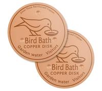 Lot de 2 disques de nettoyage universels et pratiques pour bain d'oiseaux, pour le bain d'oiseaux, la fontaine de jardin (eau potable pour oiseaux en cuivre)