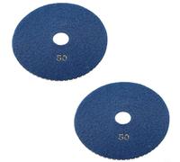Lot de 2 disques de polissage pour béton - 150 mm - Pour granit, marbre, calcaire, restauration des sols en résine grain 30, 50, 100 (grain 50)