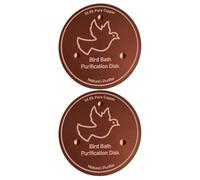 Lot de 2 disques de Purification en cuivre pour Oiseaux - 10 cm - Support Triple Point - de Nettoyage pour Fontaine d'extérieur - Purificateur d'eau Toutes Saisons pour Petits Oiseaux, Canards