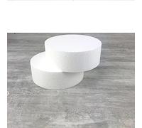 Lot de 2 Disques en polystyrène Haut. 7 cm, Diamètre 15 cm, Dummies en Styropor Blanc, à décorer