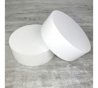 Lot de 2 Disques en polystyrène Haut. 7 cm, Diamètre 20 cm, Dummies en Styropor Blanc, à décorer
