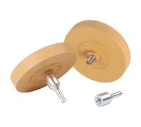 Lot de 2 disques gommes en caoutchouc avec adaptateur compatible avec les perceuses électriques pour un retrait efficace des autocollants et des décalcomanies sur voitures et motos (88 mm)