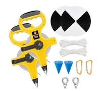 Lot de 2 disques Secchi en plastique de 20 cm - Disque Secchi avec quadrants noirs et blancs, cône en acier, ligne de maintien et mètre ruban de 30 mètres pour des mesures de clarté