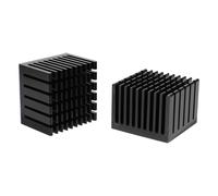 Lot de 2 dissipateurs thermiques en aluminium 40 x 40 x 30 mm pour puce électronique LED avec conductivité thermique