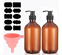 Lot de 2 Distributeur de Savon,Distributeur Savon Salle de Bain,Pousse Pousse Savon,Distributeur Savon Verre,Flacon Pompe Verre Les Mains pour Salle de Bain