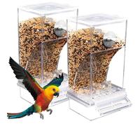Lot de 2 distributeurs automatiques de nourriture pour oiseaux, perruches, canaris, calopsittes, pinsons