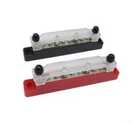 Lot de 2 distributeurs d'alimentation à double barre omnibus 150 A, pour systèmes 12 V-48 V DC, rail de mise à la terre à 10 points en alliage pour voiture, bateau, camping-car