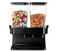 Lot de 2 distributeurs de céréales - 3 l - Hermétique - Double distributeur de céréales - Distributeur de flocons de petit-déjeuner - Distributeur de riz pour céréales, noix, grains de café