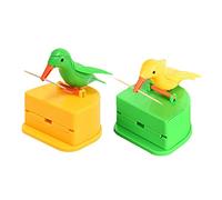Lot de 2 distributeurs de cure-dents automatiques en forme d'oiseau pour la maison, la table, les fêtes, les hôtels, les restaurants