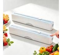 Lot de 2 distributeurs de film alimentaire - Adhérence magnétique - 37 x | Distributeur de film d'aluminium et conservation fraîcheur avec un film alimentaire, distributeur de papier d'aluminium pour