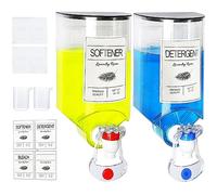 Lot de 2 distributeurs de Savon à lessive, Distributeur Mural de détergent, Distributeur d'adoucissant de Tissu, Distributeur de Liquide avec Robinet pour l'organisation et Le Rangement de la