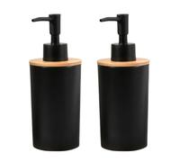 Lot de 2 distributeurs de savon de cuisine de 400 ml, distributeur de savon pour lave-vaisselle en bois de bambou, distributeur de savon de salle de bain élégant et moderne pour gel, doseur de savon