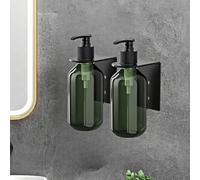 Lot de 2 distributeurs de savon manuels en acier inoxydable pour shampooing, gel douche et savon liquide 300 ml (noir)