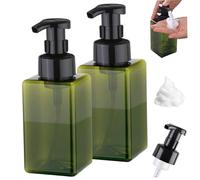 Lot de 2 distributeurs de savon moussant, 450 ml, distributeur de savon liquide rechargeable avec pompe, récipient réutilisable et multi-usage pour savon liquide