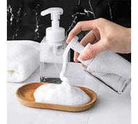 Lot de 2 distributeurs de savon moussant, 450 ml, rechargeables, carrés modernes, pour shampooing, gel douche, savon liquide, distributeur de savon vide en plastique PETG pour cuisine, salle de bain
