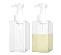 Lot de 2 distributeurs de Savon moussant en Mousse Rechargeable pour Savon à Mains liquides vides en Plastique pour vasques de Salle de Bain, évier de Cuisine, hôpital, Clinique Claire
