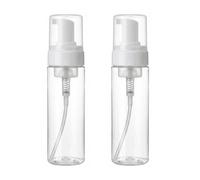 Lot de 2 distributeurs de savon moussant en plastique transparent de 200 ml, distributeur de savon moussant à usage domestique pour nettoyant le visage, shampooing, gel douche JZF