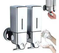 Lot de 2 distributeurs de savon muraux de 1000 ml - Anti-fuite - Pour salle de bain - Avec vis de surveillance des liquides - Distributeur de savon pour les mains - Pour lieux publics