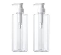 Lot de 2 distributeurs de Savon pour Les Mains en Plastique Transparent de 591 ML pour Salle de Bain, Cuisine, récipient Liquide Rechargeable