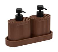 Lot de 2 Distributeurs de Savon "Terra" 24cm Marron