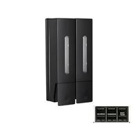 Lot de 2 distributeurs de shampooing muraux pour douche avec structure simple à presser - Capacité de 800 ml - En ABS - Gris blanc et noir