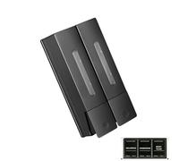 Lot de 2 distributeurs de shampooing muraux pour douche avec structure simple à presser - Capacité de 800 ml - En ABS - Gris blanc et noir