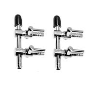 Lot de 2 distributeurs de valve à levier de contrôle du débit d'air pour aquarium avec 4 clapets anti-retour et 8 ventouses pour aquarium