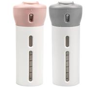 Lot de 2 distributeurs de voyage 4 en 1, flacons de voyage rechargeables pour articles de toilette, flacons à pompe multifonction pour voyage