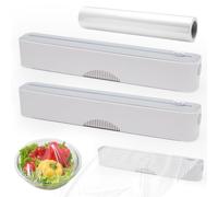 Lot de 2 distributeurs magnétiques de film alimentaire avec découpe, distributeur de film, tiroir, distributeur de film en aluminium et conservation, coupe-film alimentaire pour film en aluminium