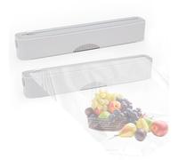 Lot de 2 distributeurs magnétiques de film alimentaire, distributeur de film en aluminium, coupe-film, tiroir, coupe-film, film alimentaire et papier sulfurisé