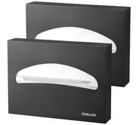 Lot de 2 distributeurs muraux pour abattant WC en acier inoxydable Noir mat