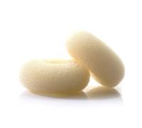 Lot de 2 donuts blonds pour chignon en forme d'anneau, pour cheveux épais et longs (taille XL, 11,4 cm/beige)