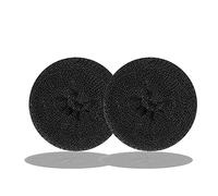 Lot de 2 donuts supplémentaires pour chignon à anneaux, petits donuts pour cheveux courts et fins (taille S, 6,3 cm/noir)