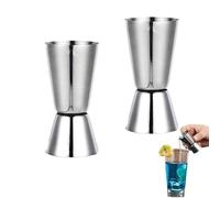Lot De 2 Doseur Cocktail 2 Cl Et 4 Cl,Verre Doseur Cocktail,Verre Doseur,Doseur Alcool,Verre Mesureur Cuisine,Doseur Alcool Inox Pour Bar Maison Mesure Simple Et Double