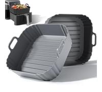 Lot de 2 doublures carrées en silicone pour friteuse à air comprimé Ninja AF141 181, 21,6 cm pour COSORI 5 à 6,5 l, panier en silicone réutilisable, accessoires de friteuse à air comprimé